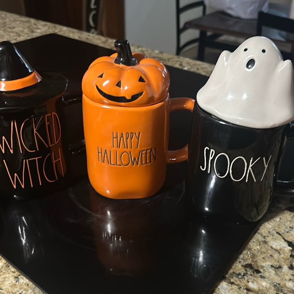 Rae Dunn set of 3 mugs Halloween set